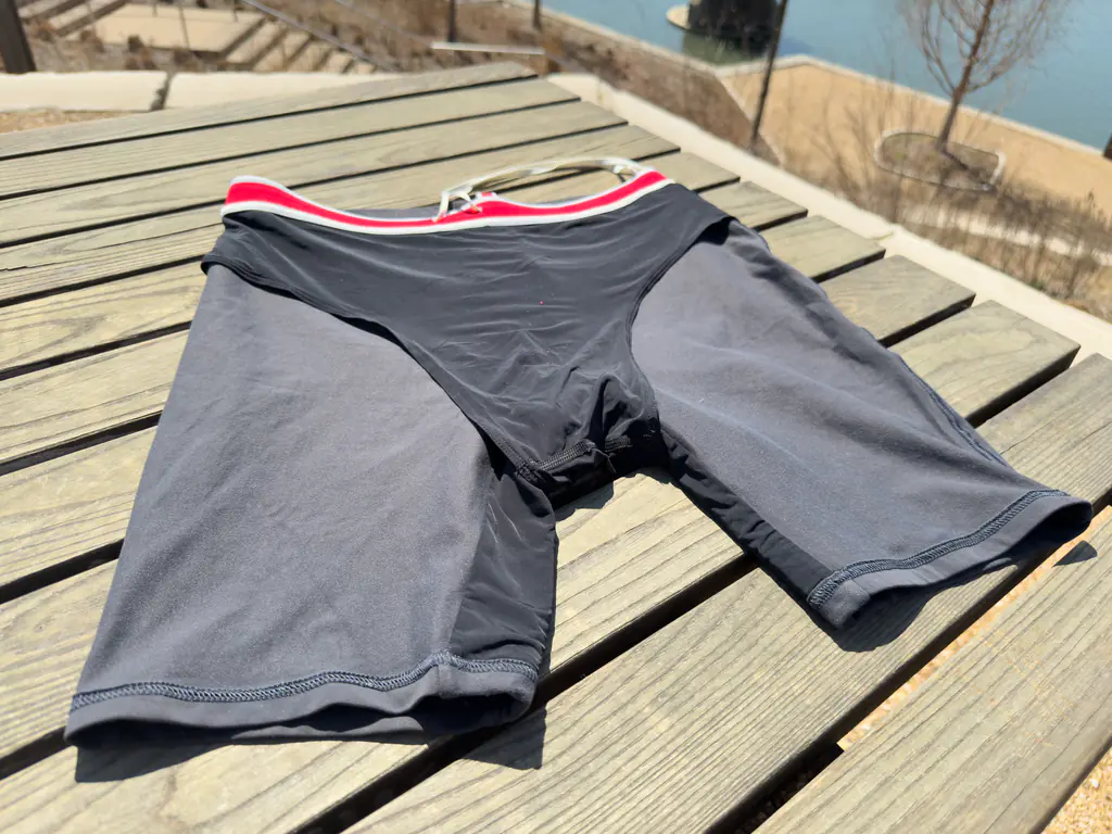 A look at the inside of the half tights, including the brief liner